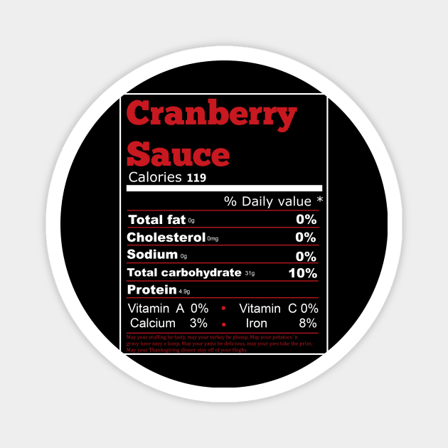 Cranberry Sauce Nutrition Magnet by Flipodesigner